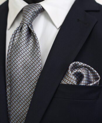 Dotted Jaquard Neck Tie With Hanky