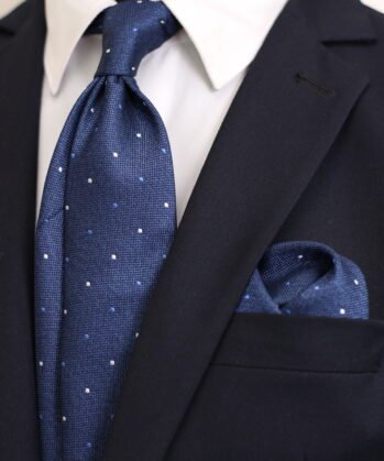 Dotted Jaquard Neck Tie With Hanky